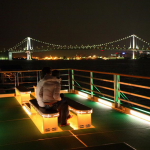 船清のスカイデッキで東京の夜景を
