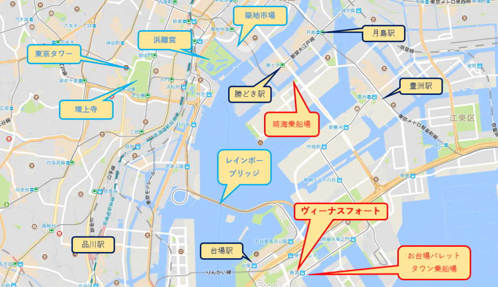 東京ヴィーナスフォート案内マップ