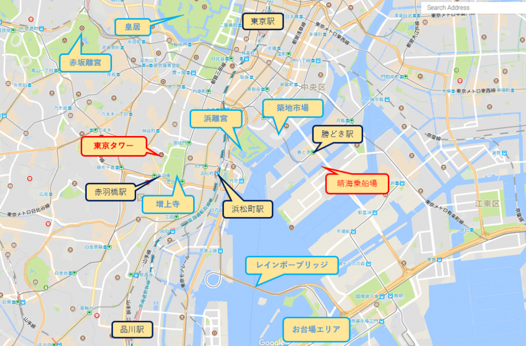 貸切東京タワー案内マップ